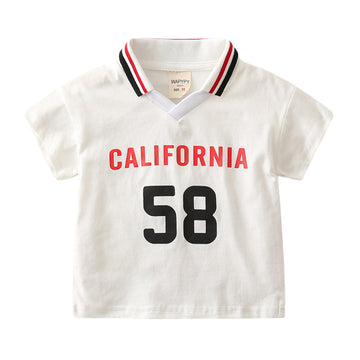 Baby Kid Boys Letters Print Sports Polo Shirts