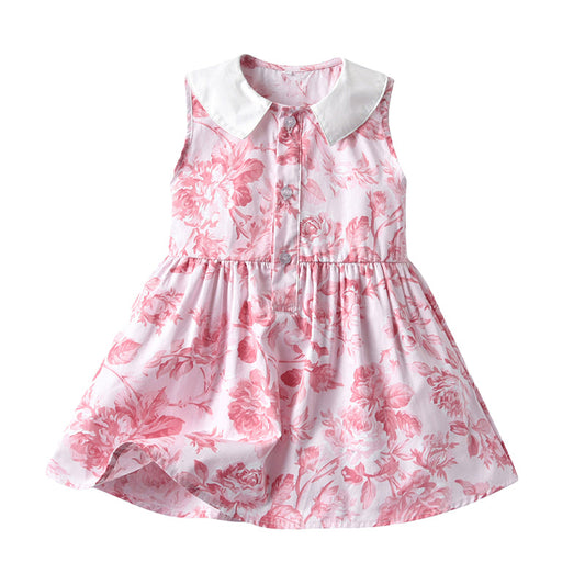 2 Pieces Set Baby Kid Girls Flower Print Shirts And Ripped Shorts Dresses