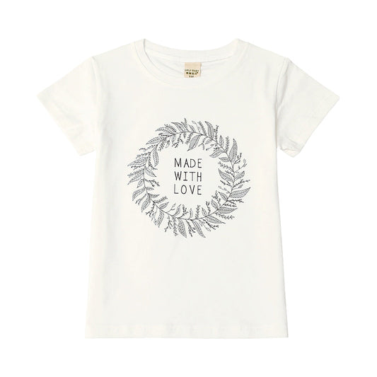 Baby Kid Unisex Letters Plant Print T-Shirts