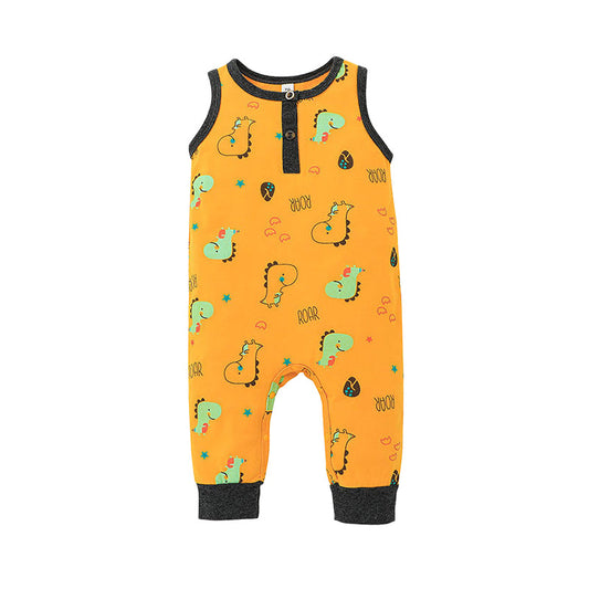 Fashion Baby Kid Unisex Letters Dinosaur Star Print Jumpsuits