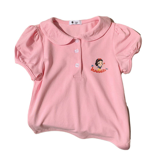 Baby Kid Girls Letters Fruit Cartoon Print Polo Shirts