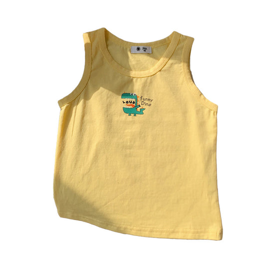 Baby Kid Girls Boys Letters Dinosaur Print Tank Tops