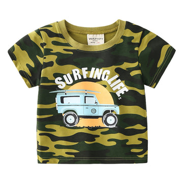 Baby Kid Boys Camo Car T-Shirts