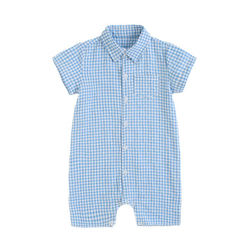 Baby Kid Boys Checked Rompers