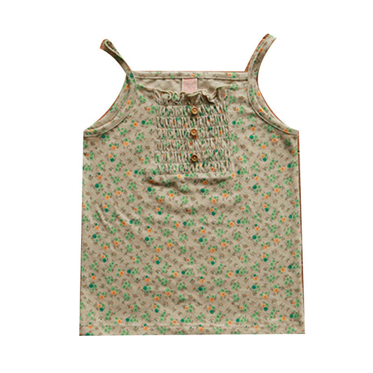 Baby Kid Girls Flower Print Tank Tops