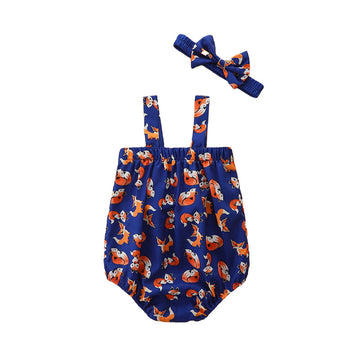 Baby Kid Girls Cartoon Bow Print Rompers