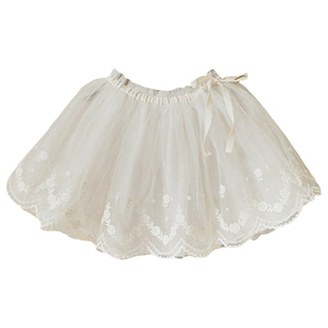 Baby Kid Girls Flower Bow Lace Embroidered Skirts