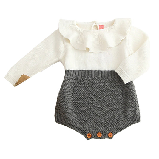 Baby Kid Unisex Color-blocking Crochet Rompers