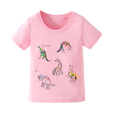 Baby Kid Girls Dinosaur Cartoon Print T-Shirts