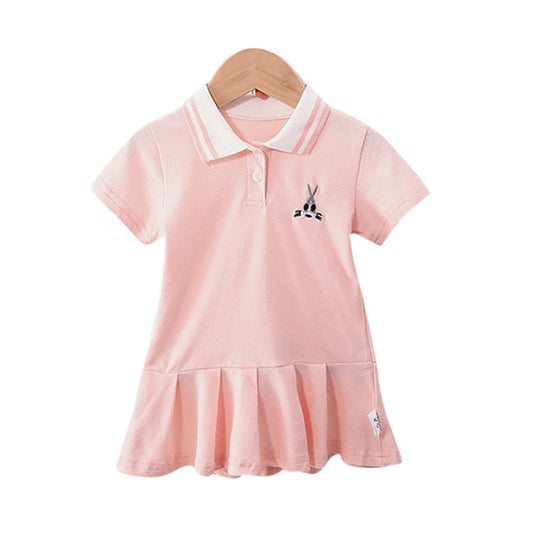 Baby Kid Girls Cartoon Embroidered Dresses