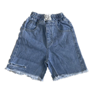 Baby Kid Girls Solid Color Ripped Shorts