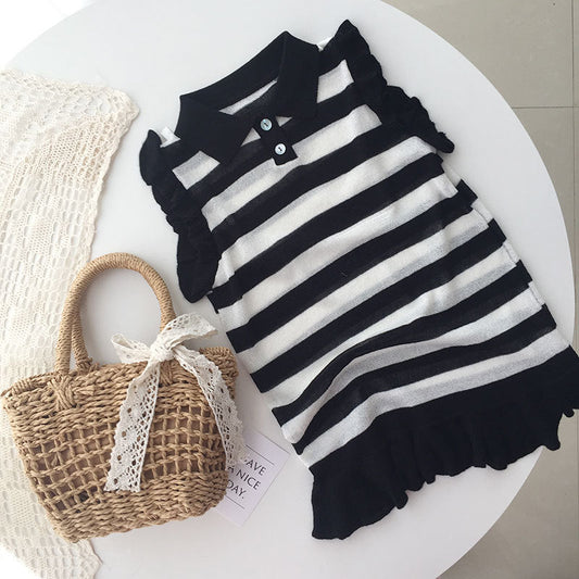 Baby Kid Girls Striped Crochet Dresses