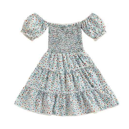 Kid Girls Flower Print Dresses