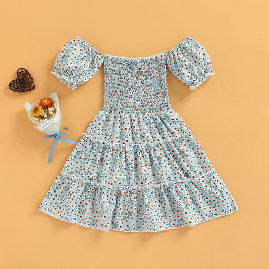 Kid Girls Flower Print Dresses