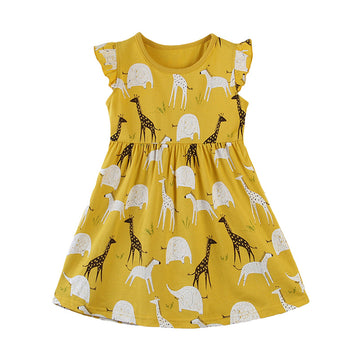 Baby Kid Girls Cartoon Print Dresses