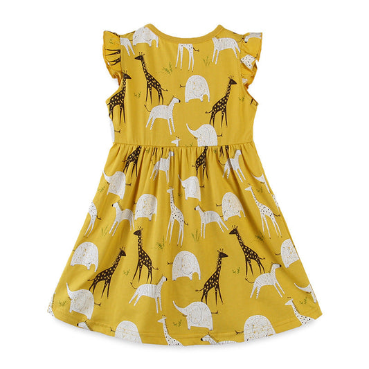 Baby Kid Girls Cartoon Print Dresses