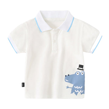 Baby Kid Boys Dinosaur Cartoon Graphic Print Polo Shirts