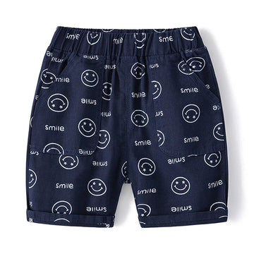 Baby Kid Boys Letters Expression Print Shorts