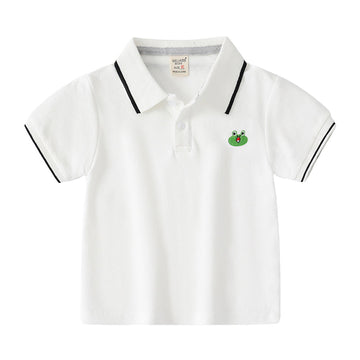 Baby Kid Boys Striped Fruit Animals Embroidered Polo Shirts