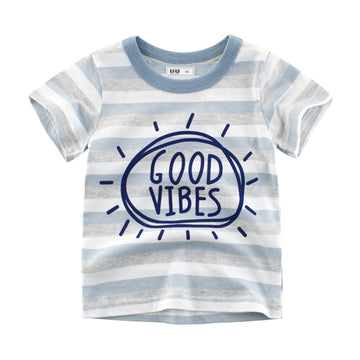 Baby Kid Unisex Striped Letters T-Shirts