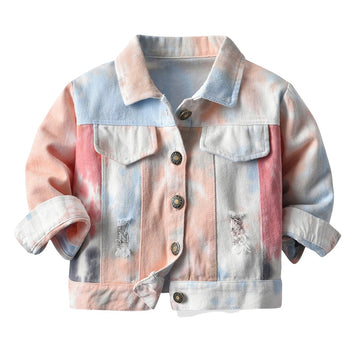 Fashion Baby Kid Girls Boys Tie Dye Jackets Outwears