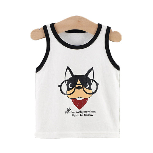 Baby Kid Girls Boys Letters Cartoon Print Tank Tops