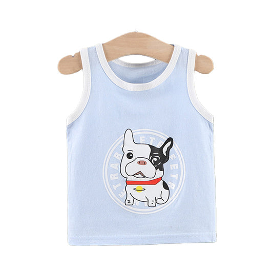 Baby Kid Girls Boys Letters Cartoon Print Tank Tops