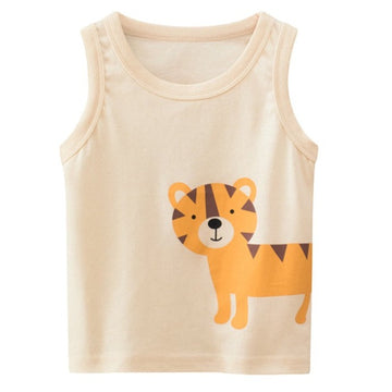 Baby Kid Boys Animals Cartoon Print Tank Tops