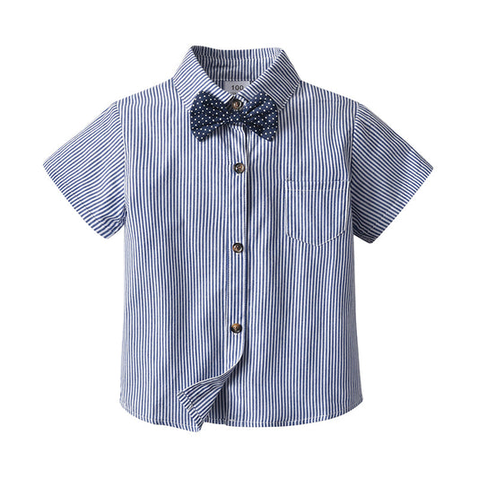 Baby Kid Boys Striped Bow Shirts