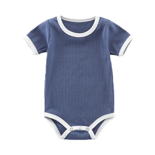 Baby Girls Boys Muslin&Ribbed Rompers