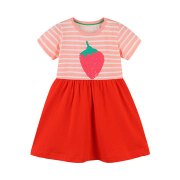 Baby Kid Girls Striped Fruit Dresses