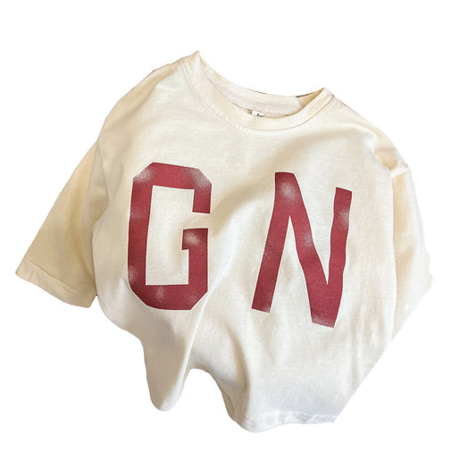 Baby Kid Unisex Solid Color Letters Tops