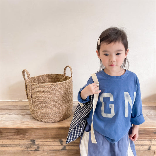 Baby Kid Unisex Solid Color Letters Tops