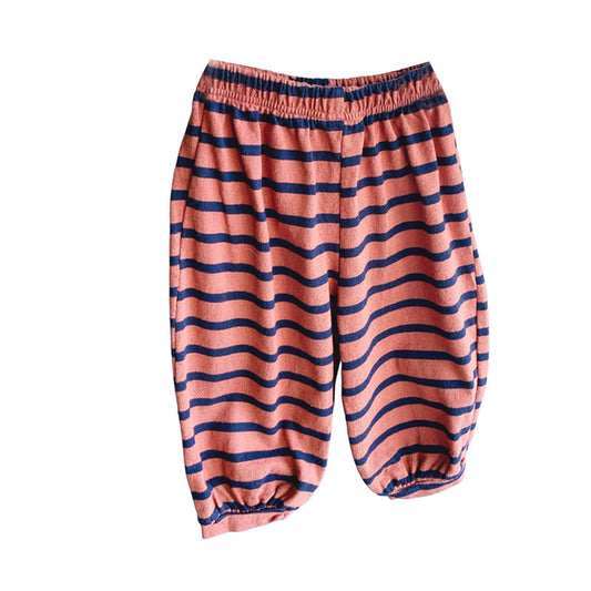 Baby Kid Girls Boys Striped Color-blocking Pants