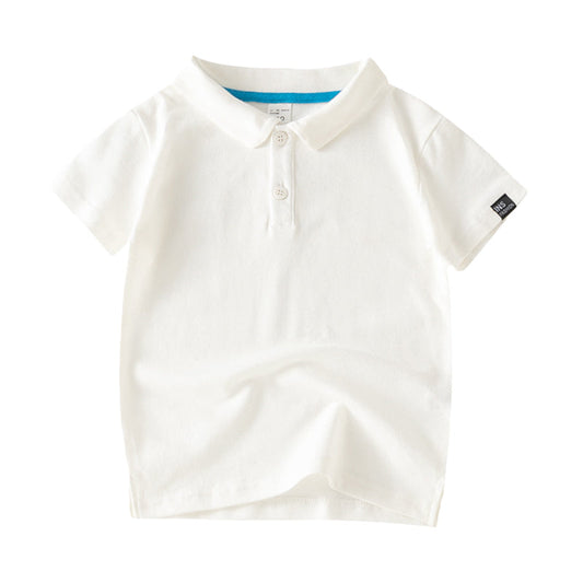 Kid Girls Boys Solid Color Polo Shirts