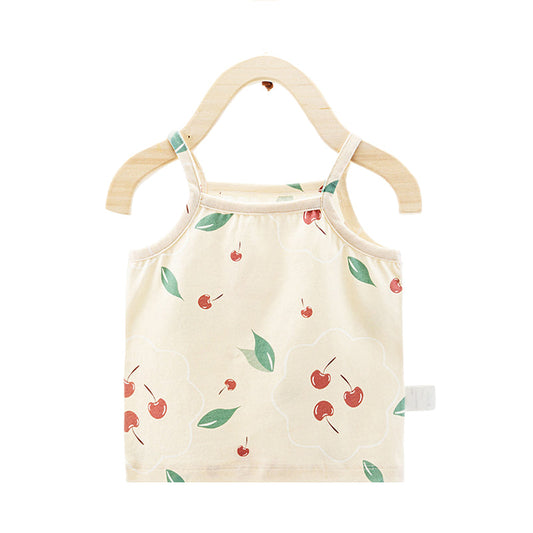 Baby Kid Girls Flower Fruit Print Tank Tops