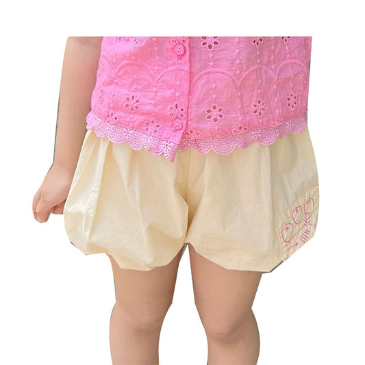 Baby Kid Girls Embroidered Shorts