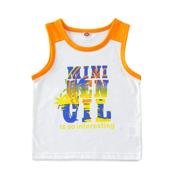 Baby Kid Boys Letters Print Tank Tops