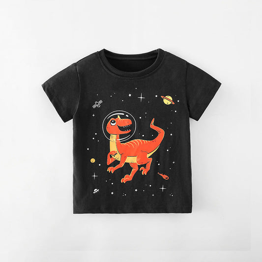 Baby Kid Unisex Dinosaur Galaxy Print T-Shirts