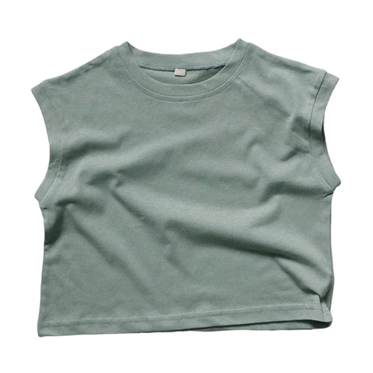 Baby Kid Girls Boys Solid Color Tank Tops