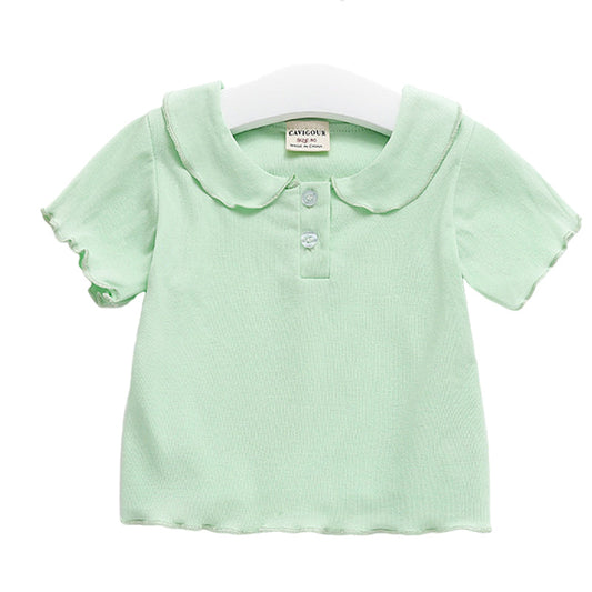 Baby Kid Girls Solid Color Polo Shirts