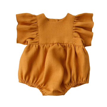 Baby Girls Solid Color Rompers