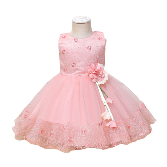 Girls Flower Embroidered Dresses Princess Dresses