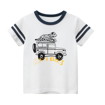 Baby Kid Boys Letters Animals Car Print T-Shirts