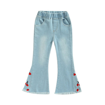 Baby Kid Girls Embroidered Pants Jeans