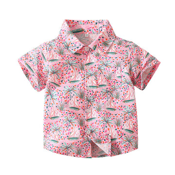 Baby Kid Boys Tropical print Plant Shirts