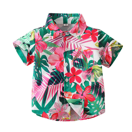 Baby Kid Unisex Flower Plant Print Shirts