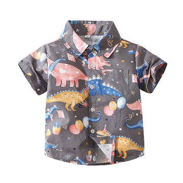 Baby Kid Boys Dinosaur Cartoon Print Shirts