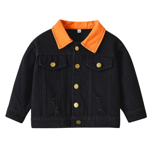 Baby Kid Boys Color-blocking Ripped Jackets Outwears