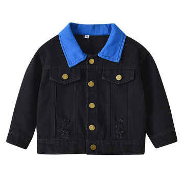 Baby Kid Boys Color-blocking Ripped Jackets Outwears